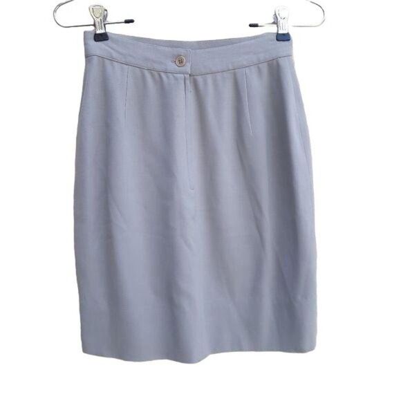 Vtg 70's Calvin Klein Collection Skirt 100% Wool Career Pencil Mini Taupe Sz XS - Picture 11 of 12